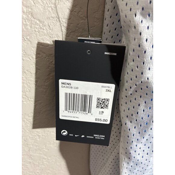 Nike Basketball Jersey Mens 3XL Loose Fit White Blue  Dry-Fit Technology reversi - Picture 6 of 8